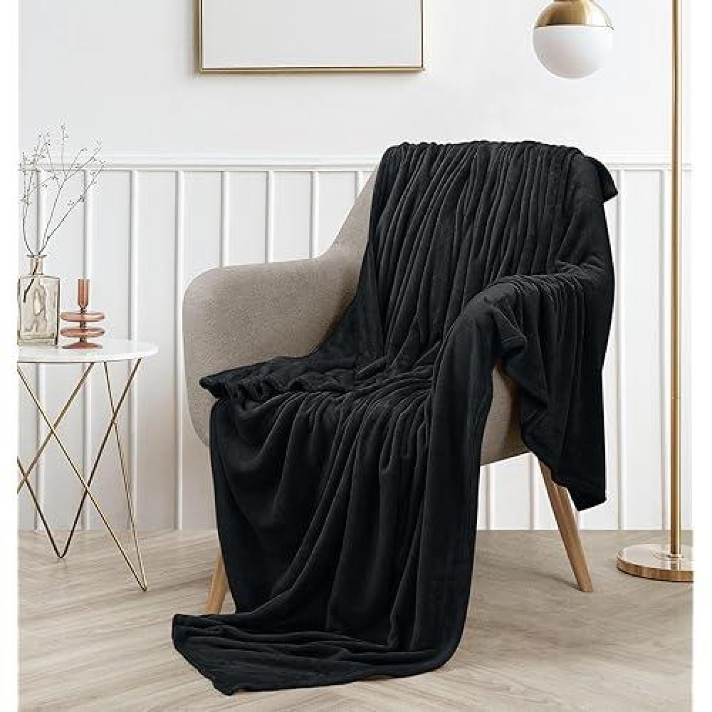 Utopia Bedding Fleece Blanket Throw Size Black 250Gsm 50X60 Inches Luxury Soft Bed Blanket Bulk Pack Of 16