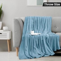 Utopia Bedding Fleece Blanket Throw Size Washed Blue 250Gsm 50X60 Inches Luxury Soft Bed Blanket Bulk Pack Of 16