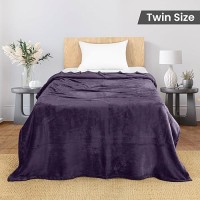 Utopia Bedding Fleece Blanket Twin Size Purple 250Gsm 90X66 Inches Luxury Soft Bed Blanket Bulk Pack Of 12