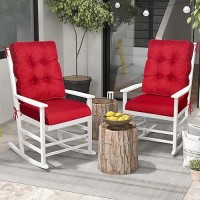 Ideehome Rocking Chair Cushion Set Outdoor Rocker Cushions Indoor Thick Foam Seat Pads Water Resistant Durable Patio Furnitur