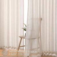 96 Inch Linen Curtains 2 Panel Set Pinch Pleated Light Filtering Privacy Window Curtains For Living Room Bedroom Sliding Glass D