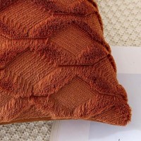 Miulee Fall Rust Throw Pillow Covers 20X20 Set Of 2 Decorative Farmhouse Couch Throw Pillows Boho Shells Soft Plush Wool Pillowcases For Bedroom Living Room Sofa