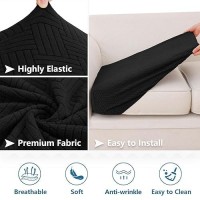 Hyha Waterproof Couch Cushion Covers  Stretch Magic Sofa Covers Washable  Waterproof Sectional Couch Covers For Pets  Sofa/Couch Seat Cushion Covers With Elastic Bottom(3 Cushion Sofa  Black)