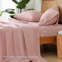 Andency Blush Sheets Full Set 4 Pieces Super Soft Sheets For Full Size Bed Microfiber Full Sheet Set Deep Pocket Up To 16