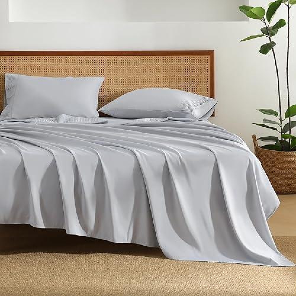 Andency Light Grey Sheets Full Set 4 Pieces Super Soft Sheets For Full Size Bed Microfiber Full Sheet Set Deep Pocket Up To 1