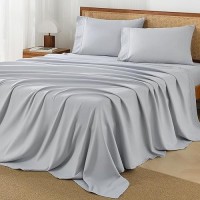 Andency Light Grey Sheets Full Set 4 Pieces Super Soft Sheets For Full Size Bed Microfiber Full Sheet Set Deep Pocket Up To 1