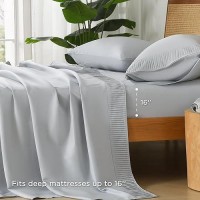 Andency Light Grey Sheets Full Set 4 Pieces Super Soft Sheets For Full Size Bed Microfiber Full Sheet Set Deep Pocket Up To 1