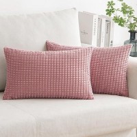 Miulee Pack Of 2 Pillow Covers Blush Pink Super Soft Corduroy Pillow Covers Decorative Throw Pillows Couch Covers For Sofa Bedro