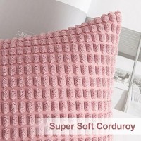 Miulee Pack Of 2 Pillow Covers Blush Pink Super Soft Corduroy Pillow Covers Decorative Throw Pillows Couch Covers For Sofa Bedro