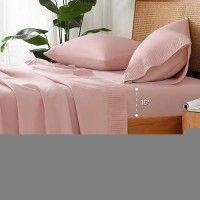 Andency Blush Sheets Queen Set 4 Pieces Super Soft Sheets For Queen Size Bed Microfiber Queen Sheet Set Deep Pocket Up To 16