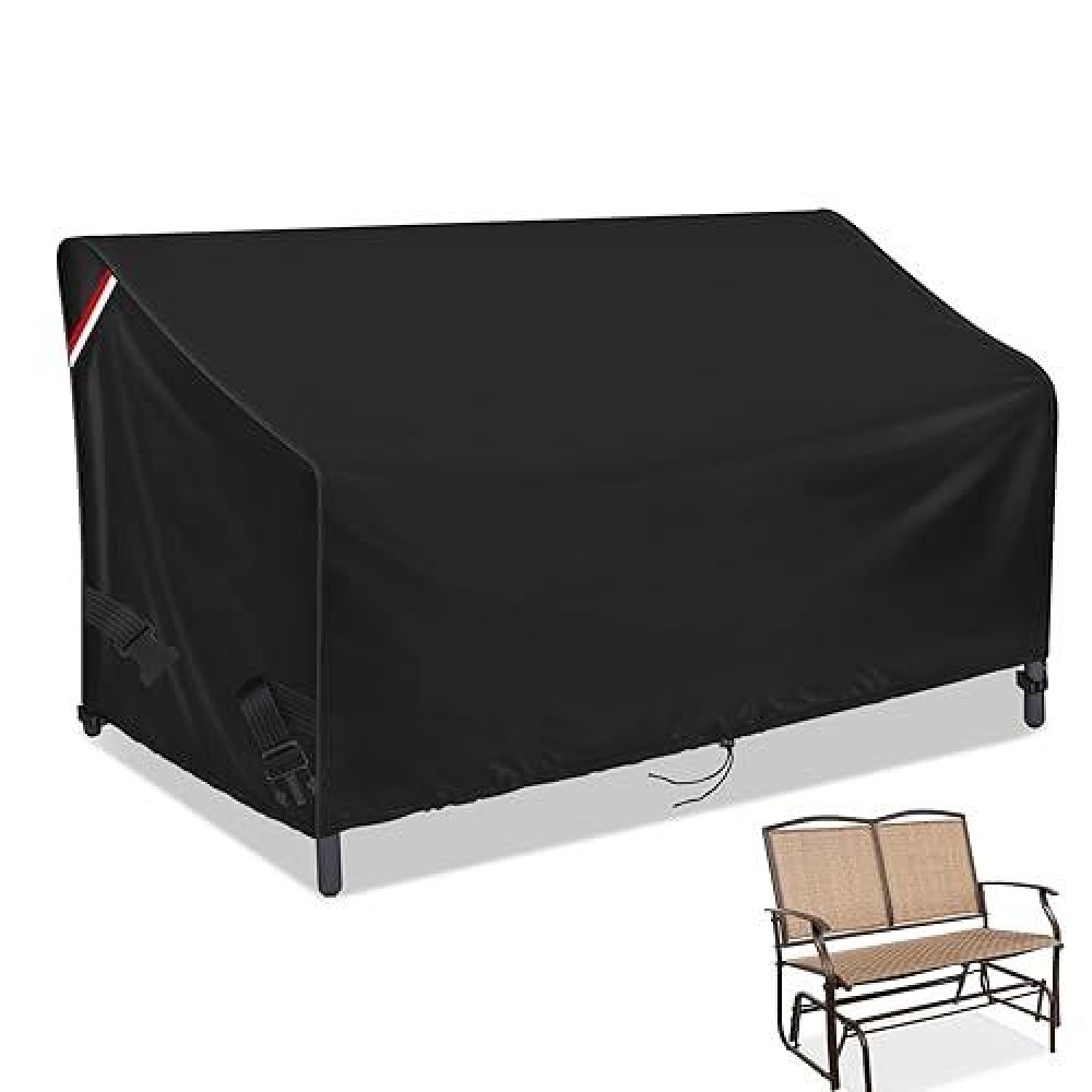 Loenel Outdoor Glider Bench Cover For 2 Person Swing Glider Chair With Center Table  Waterproof Patio Loveseat Cover Garden Couch Furniture Safa Cover - 60