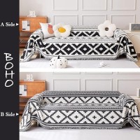 Handontime Geometric Boho Couch Cover Black Rhombic Couch Sofa Protector Dog Couch Cover Boho Sofa Covers For 3 Cushion Couch Ch