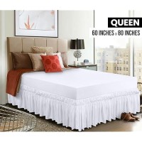 Utopia Bedding Queen Elastic Bed Ruffle 20 Pack Easy Wrap Around Ruffle Microfiber Bed Skirt With Adjustable Elastic Belt