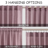 Nanspring Blush Pink Semi Sheer Curtains 102 Inches Long 2 Panel Set Pocket Back Tab Linen Light Filtering Room Decor Curtain Dr