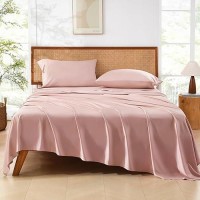 Andency Blush Full Size Bed Sheets 100 Viscose Derived From Bamboo Cooling Full Sheets Deep Pocket Up To 16 Silky Soft Be