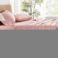 Andency Blush Full Size Bed Sheets 100 Viscose Derived From Bamboo Cooling Full Sheets Deep Pocket Up To 16 Silky Soft Be