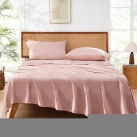 Andency Blush California King Sheet Sets 100 Viscose Derived From Bamboo Cooling Sheet Set Deep Pocket Up To 16 Silky Sof