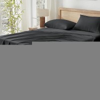 Andency Black King Size Sheets Set 100 Viscose Derived From Bamboo Cooling King Sheets Deep Pocket Up To 16 Silky Soft Be