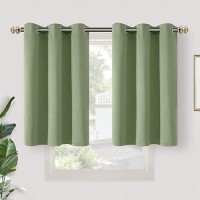 Youngstex Short Curtains 36 Inch Length For Kitchen Window Thermal Insulated With Grommet Top Room Darkening Small Drapes For