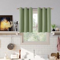 Youngstex Short Curtains 36 Inch Length For Kitchen Window Thermal Insulated With Grommet Top Room Darkening Small Drapes For