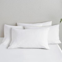 Moomee Bedding Pillowcases Pack Of 4 100 Washed Cotton Linen Like Textured Breathable Durable Soft Comfy Off White Queen