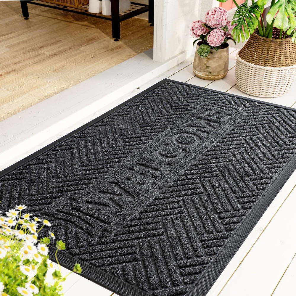 Mibao Door Mat Indoor Outdoor Waterproof Allseason Allweather Doormat Extra Durable Welcome Mat For Home Enrtance Super Ab