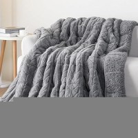 Cottonblue Weighted Blanket For Adults - Plush Cozy Sherpa Weighted Blankets For A Better Night'S Sleep  Luxurious Jacquard Decor Blanket Queen Size For Bed Sofa Couch  60X80 Inches 15Lbs Grey