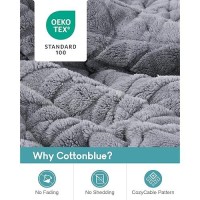 Cottonblue Weighted Blanket For Adults - Plush Cozy Sherpa Weighted Blankets For A Better Night'S Sleep  Luxurious Jacquard Decor Blanket Queen Size For Bed Sofa Couch  60X80 Inches 15Lbs Grey