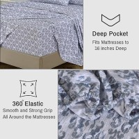 Ruvanti Flannel Sheets Full Size 100 Cotton Double Brushed Bed Sheets Set Deep Pockets 16 Inches All Seasons Breathable E