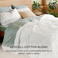 Bedsure California King Duvet Cover Brushed Soft And Breathable Eucalyptus Lyocell Cotton Hybrid Comforter Cover Set For Hot S