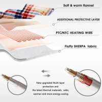 Heated Blanket Electric Throw 50X60 Heating Throw With 10 Heating Levels 8 Hours Auto Off Plaid Checkered Sherpa Blanket Wa