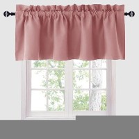 Hiasan Valance Curtains For Kitchen Blackout Thermal Insulated Solid Window Curtain Valance Dusty Rose 42 X 12 Inches 1 Panel