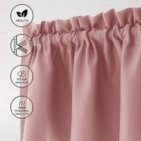 Hiasan Valance Curtains For Kitchen Blackout Thermal Insulated Solid Window Curtain Valance Dusty Rose 42 X 12 Inches 1 Panel