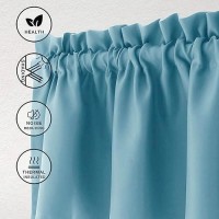 Hiasan Valance Curtains For Kitchen Blackout Thermal Insulated Solid Window Curtain Valance Stone Blue 52 X 18 Inches 1 Panel