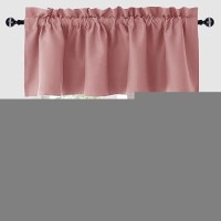 Hiasan Valance Curtains For Kitchen Blackout Thermal Insulated Solid Window Curtain Valance Dusty Rose 60 X 18 Inches 1 Panel