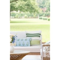 Hofdeco Premium Coastal Patio Indoor Outdoor Throw Pillow Cover Only 20X20 Water Repellent For Backyard Couch Dark Light