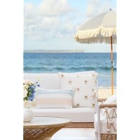 Hofdeco Premium Coastal Patio Indoor Outdoor Throw Pillow Cover Only 20 X20 Water Repellent For Backyard Couch Tan Embro