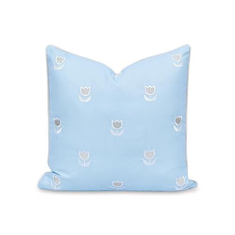 Hofdeco Premium Coastal Patio Indoor Outdoor Throw Pillow Cover Only 20X20 Water Repellent For Backyard Couch Baby Blue T