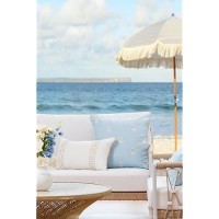 Hofdeco Premium Coastal Patio Indoor Outdoor Throw Pillow Cover Only 20X20 Water Repellent For Backyard Couch Baby Blue T