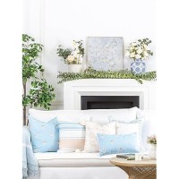 Hofdeco Premium Coastal Patio Indoor Outdoor Throw Pillow Cover Only 20X20 Water Repellent For Backyard Couch Baby Blue T