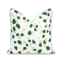 Hofdeco Premium Coastal Patio Indoor Outdoor Throw Pillow Cover Only 20X20 Water Repellent For Backyard Couch Green Leopa