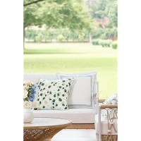 Hofdeco Premium Coastal Patio Indoor Outdoor Throw Pillow Cover Only 20X20 Water Repellent For Backyard Couch Green Leopa