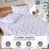 Ruvanti Flannel Sheets Twin Size 100 Cotton Double Brushed Twin Sheets Set Deep Pockets 16 Inches All Seasons Breathable