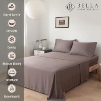 Bella Coterie Luxury Split King Bamboo Sheet Set Organically Grown Ultra Soft Cooling For Hot Sleepers 18 Deep Pocket