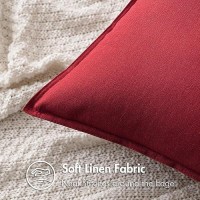 Miulee Pack Of 2 Christmas Burgundy Red Pillow Covers 26X26 Inch Decorative Couch Throw Pillow Covers Linen Cushion Covers Set M