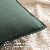 Miulee Pack Of 2 Christmas Dark Green Pillow Covers 22X22 Inch Decorative Couch Throw Pillow Covers Linen Cushion Covers Set Mod