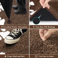 Vaukki Indoor Doormat Entryway Door Mat Non Slip Absorbent Mud Trapper Mats Lowprofile Inside Floor Mats Soft Washable Large