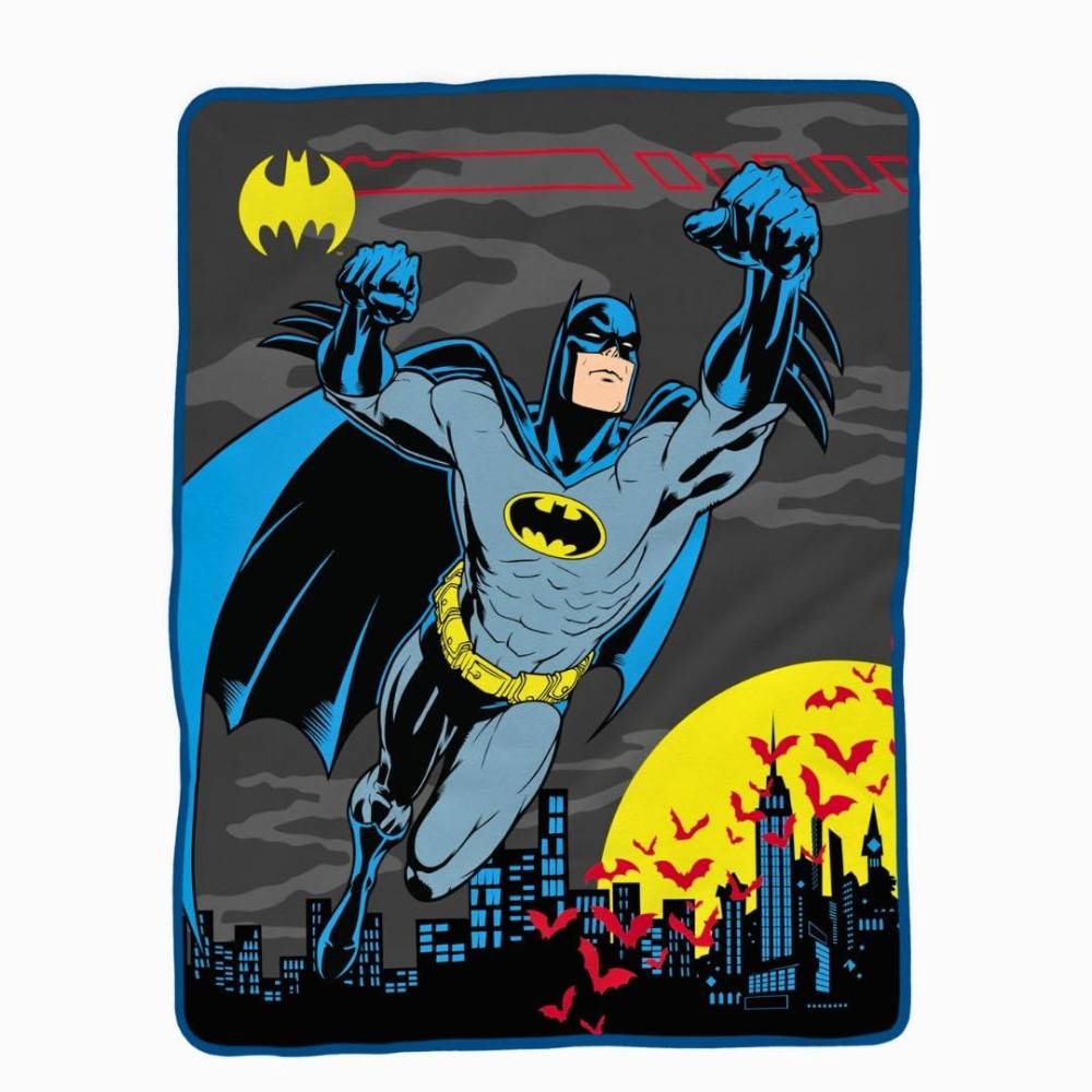 Franco Batman Kids Bedding Super Soft Micro Raschel Throw 46 In X 60 In Officially Licensed Product