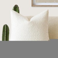 Foindtower Decorative Textured Boucle Throw Pillow Covers Accent Solid Pillow Cases Neutral Soft Cozy Couch Cushion Case For Cha