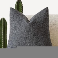 Foindtower Decorative Textured Boucle Throw Pillow Covers Accent Solid Pillow Cases Neutral Soft Cozy Couch Cushion Case For Cha